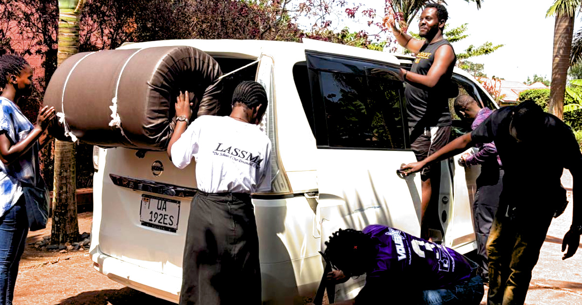 GVCP Students Inspecting new transportation vehicle