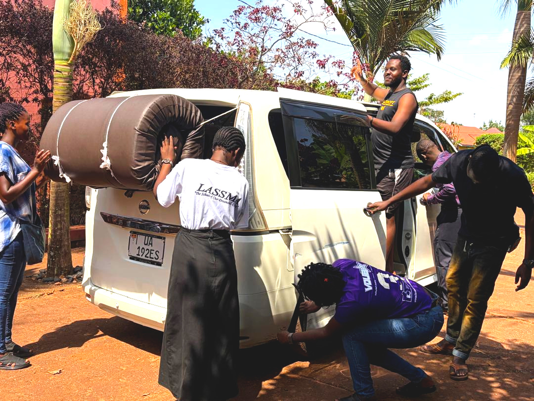 GVCP Students Inspecting new transportation vehicle