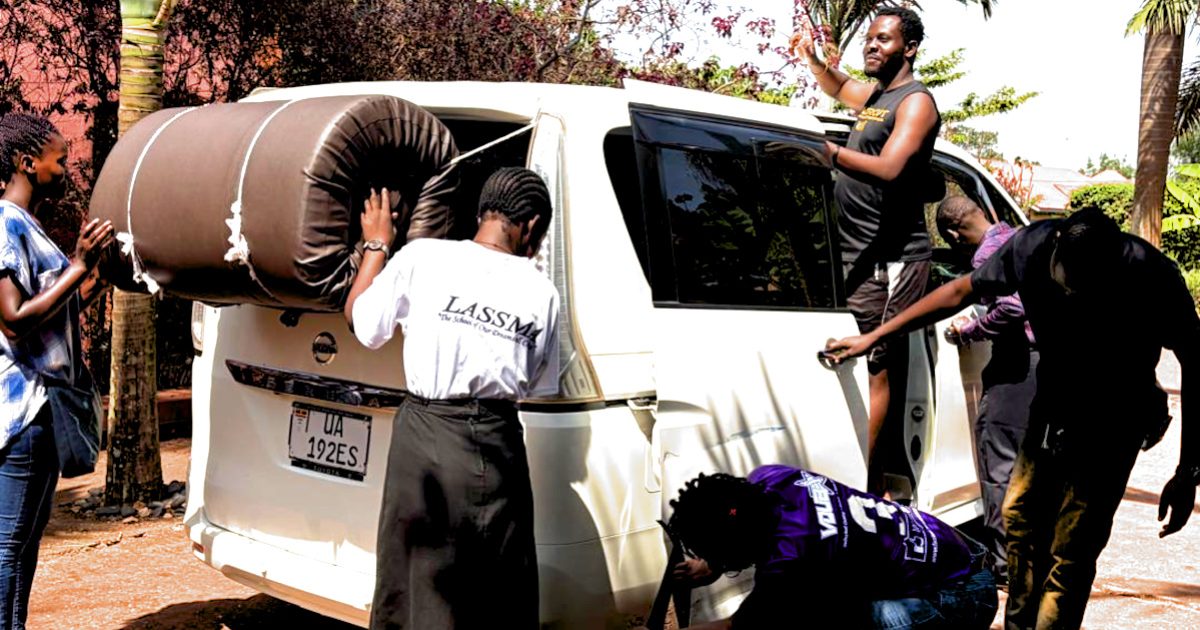 GVCP Students Inspecting new transportation vehicle